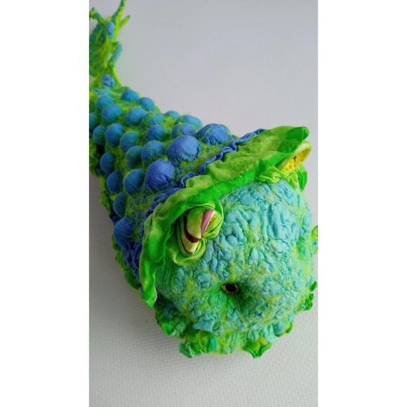 Unique OOAK Toy Alien Green Snail ZonLy Lapatamelly Galaxy Handmade Silk Wool - Picture 1 of 14